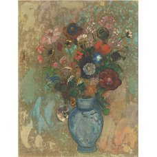 Картина на холсте по фото Модульные картины Печать портретов на холсте Цветы в синей вазе
