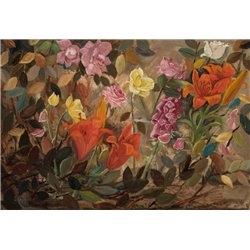 Цветы в саду - Модульная картины, Репродукции, Декоративные панно, Декор стен
