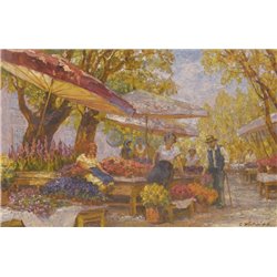 Цветочный рынок - Модульная картины, Репродукции, Декоративные панно, Декор стен