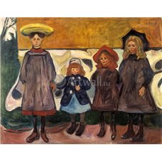 Картина на холсте по фото Модульные картины Печать портретов на холсте Четыре девочки
