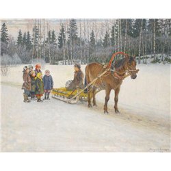 Сани с детьми