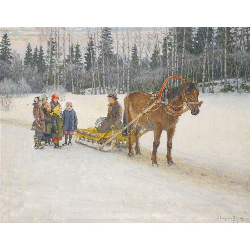 Сани с детьми