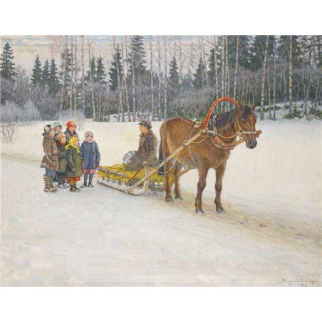 Сани с детьми