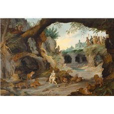 Картина на холсте по фото Модульные картины Печать портретов на холсте Ян Брейгель мл. и Франц Франкен - Даниэль и львы