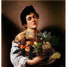 Картина на холсте по фото Модульные картины Печать портретов на холсте Юноша с корзиной фруктов