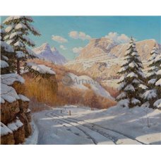 Картина на холсте по фото Модульные картины Печать портретов на холсте Яркий зимний день в горах