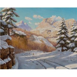 Яркий зимний день в горах - Модульная картины, Репродукции, Декоративные панно, Декор стен