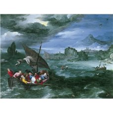 Картина на холсте по фото Модульные картины Печать портретов на холсте Христос на Галилейском море во время шторма