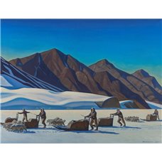 Картина на холсте по фото Модульные картины Печать портретов на холсте Эскимосы с собачьими упряжками