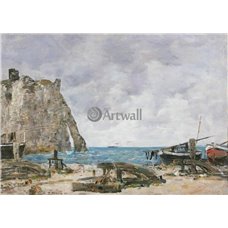 Картина на холсте по фото Модульные картины Печать портретов на холсте Этрета, рыбачьи лодки на берегу