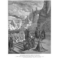 Картина на холсте по фото Модульные картины Печать портретов на холсте Царь Артаксеркс дарует свободу народу Израиля, Ветхий Завет