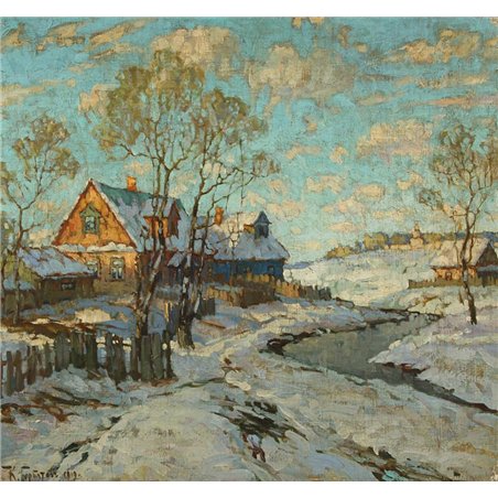 Снег в деревне