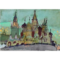 Спасская башня и Василий Блаженный