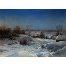 Картина на холсте по фото Модульные картины Печать портретов на холсте Украинская ночь зимой