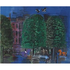 Картина на холсте по фото Модульные картины Печать портретов на холсте Улица с деревьями