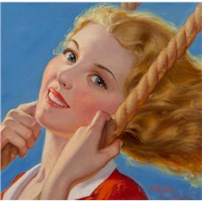 Картина на холсте по фото Модульные картины Печать портретов на холсте Трешер Лесли «Девушка на качелях»