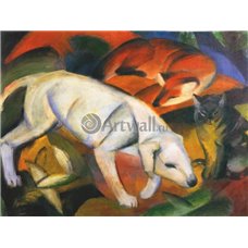 Картина на холсте по фото Модульные картины Печать портретов на холсте Собака, лиса и кошка