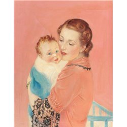 Соаре Уильям «Мать и дитя» - Модульная картины, Репродукции, Декоративные панно, Декор стен