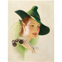 Портреты картины репродукции на заказ - Соаре Уильям «Девушка с биноклем»