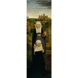 Триптих аббата Яна Краббе, левая панель - св. Анна с матерью Яна Краббе