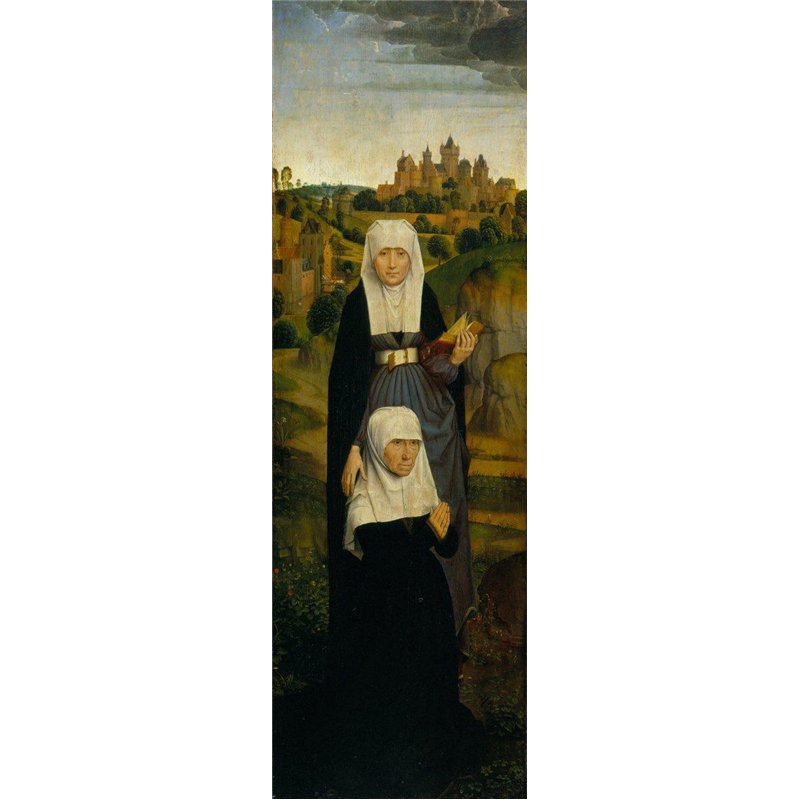 Триптих аббата Яна Краббе, левая панель - св. Анна с матерью Яна Краббе