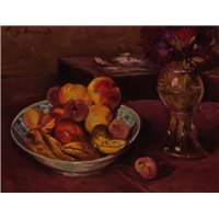 Портреты картины репродукции на заказ - Натюрморт с фруктами и цветами