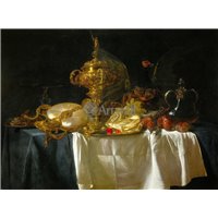 Портреты картины репродукции на заказ - Натюрморт с фруктами и посудой
