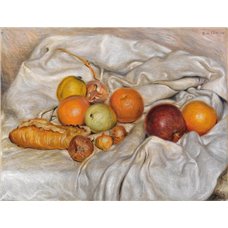 Картина на холсте по фото Модульные картины Печать портретов на холсте Натюрморт с фруктами и хлебом