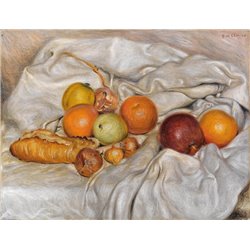 Натюрморт с фруктами и хлебом - Модульная картины, Репродукции, Декоративные панно, Декор стен