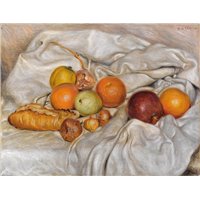 Портреты картины репродукции на заказ - Натюрморт с фруктами и хлебом