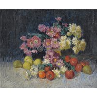 Портреты картины репродукции на заказ - Натюрморт с цветами и фруктами