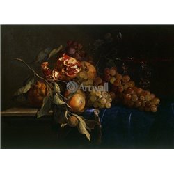 Натюрморт с виноградом и гранатом - Модульная картины, Репродукции, Декоративные панно, Декор стен