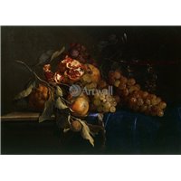 Портреты картины репродукции на заказ - Натюрморт с виноградом и гранатом