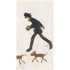 Картина на холсте по фото Модульные картины Печать портретов на холсте Мужчина, гуляющий с собакой