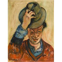 Портреты картины репродукции на заказ - Мужчина со шляпой