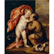Картина на холсте по фото Модульные картины Печать портретов на холсте Младенец Христос и Святой Иоанн Креститель