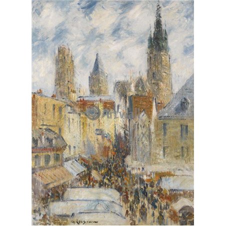 Улица бакалейщиков в Руане, день рынка