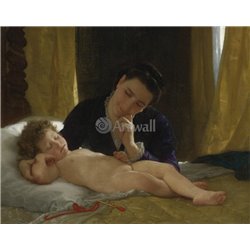 Молодая мать, глядящая на ребенка - Модульная картины, Репродукции, Декоративные панно, Декор стен