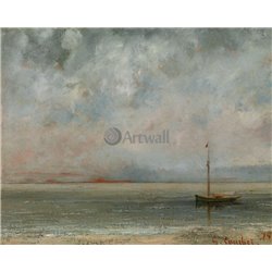 Морской пейзаж с лодкой - Модульная картины, Репродукции, Декоративные панно, Декор стен