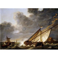 Картина на холсте по фото Модульные картины Печать портретов на холсте Лодки, попавшие в шторм