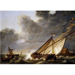 Лодки, попавшие в шторм - Модульная картины, Репродукции, Декоративные панно, Декор стен