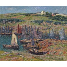 Картина на холсте по фото Модульные картины Печать портретов на холсте Лодки ловцов сардин в Моэлан-сюр-Мер