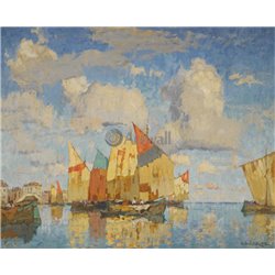 Лодки в порту - Модульная картины, Репродукции, Декоративные панно, Декор стен