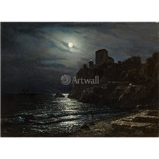 Картина на холсте по фото Модульные картины Печать портретов на холсте Лунный берег с замком