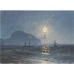 Луна над морем - Модульная картины, Репродукции, Декоративные панно, Декор стен