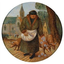 Фламандские пословицы - Богатый человек, бросающий розы перед свиньей