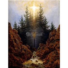 Картина на холсте по фото Модульные картины Печать портретов на холсте Крест в лесу