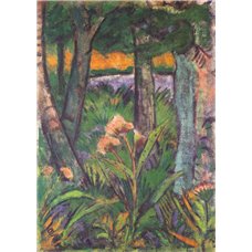 Картина на холсте по фото Модульные картины Печать портретов на холсте Лес с цветами и прудом