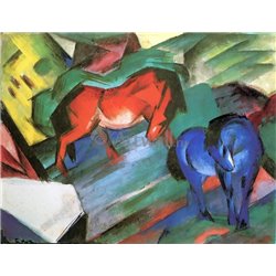 Красная и синяя лошади - Модульная картины, Репродукции, Декоративные панно, Декор стен