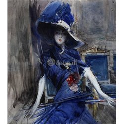 Красавица в голубом - Модульная картины, Репродукции, Декоративные панно, Декор стен